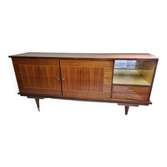 Vintage varnished wooden sideboard