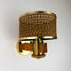 Vintage rattan & wood wall sconce, Italy, 1970s