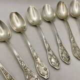 Set of 12 BOULENGER silver-plated metal dessert spoons