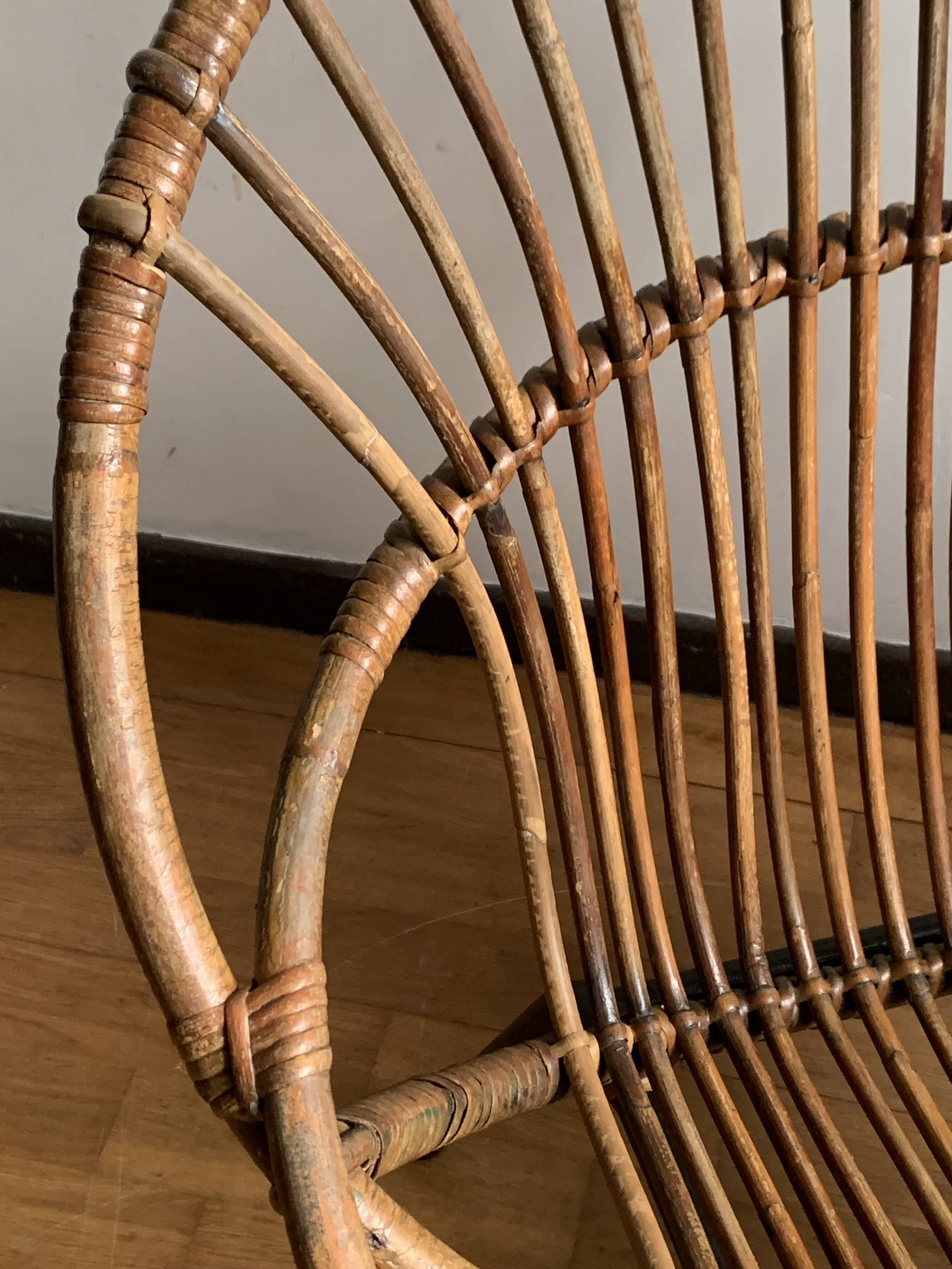 Basket rattan armchair