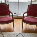 Paire de fauteuils Louis Philippe rose