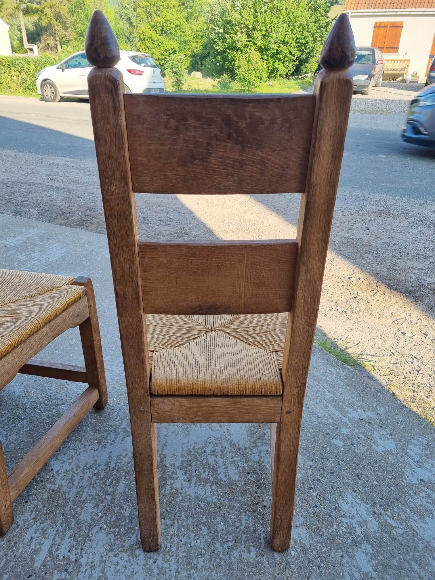 suite of 6 brutalist chairs