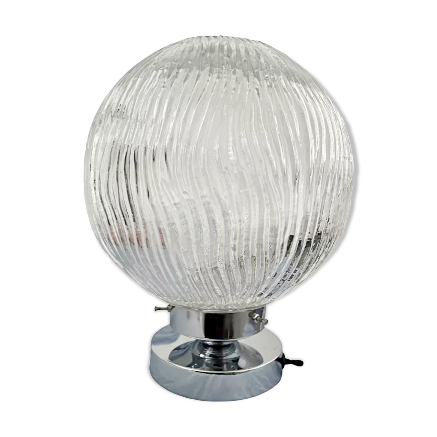 Table lamp glass and chrome