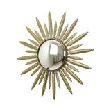 Mid Century Copper Plated Metal Sun Mirror Deknudt Convex 55cm