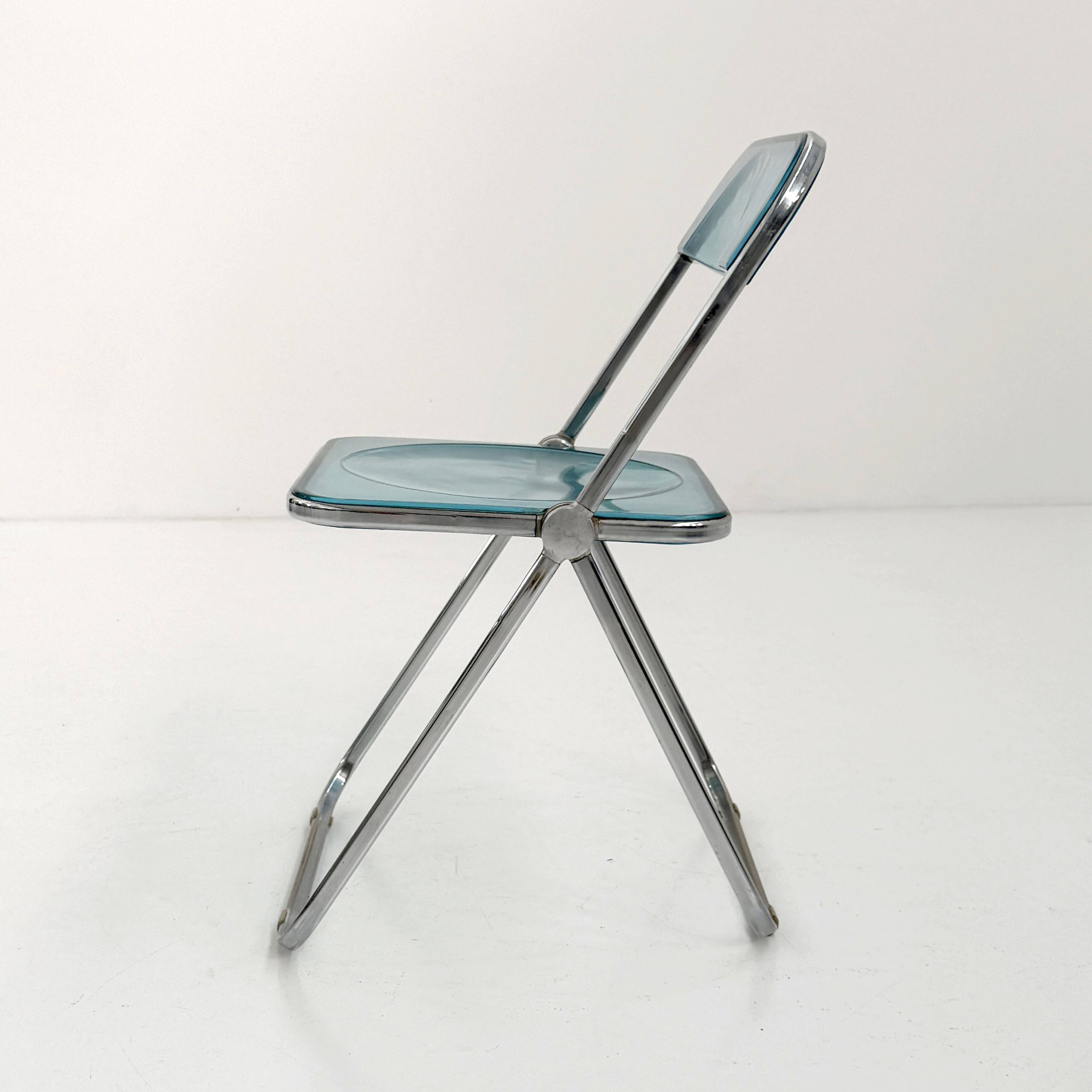 Chaise Plia Bleue par Giancarlo Piretti pour Castelli, 1960