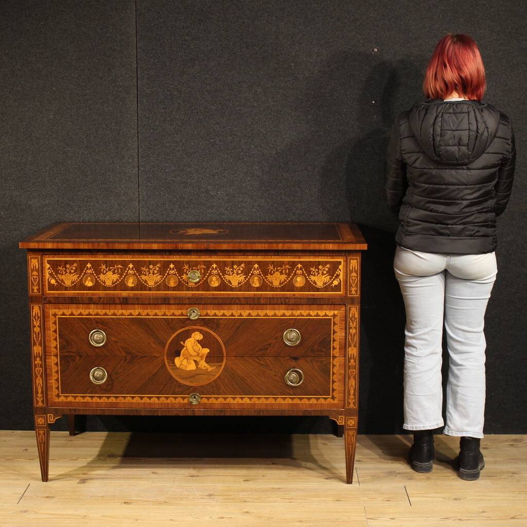 20th century Italian Louis XVI style inlaid dresser