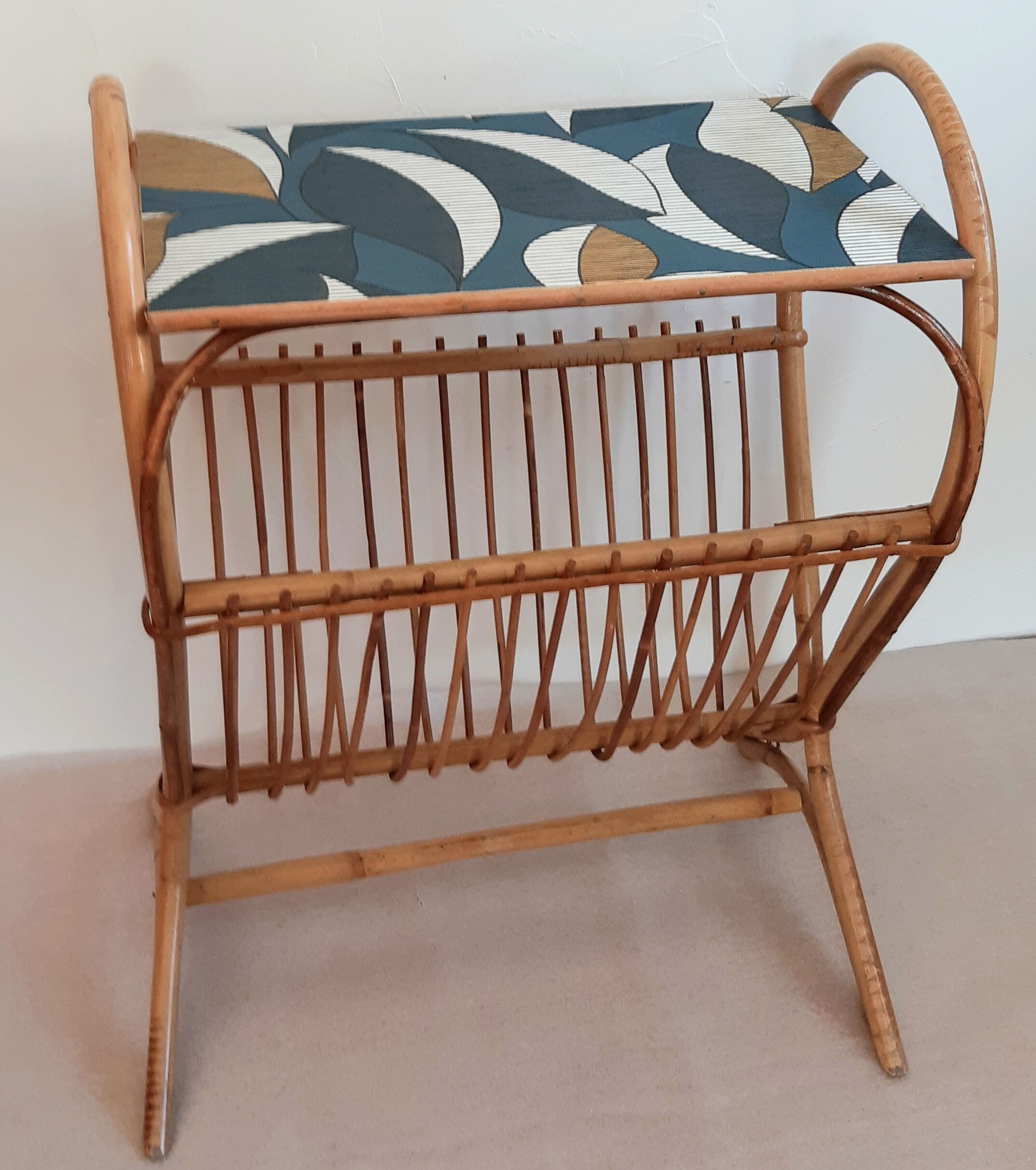 Side table with magazines