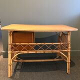 Boomerang Louis Sognot rattan desk