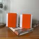 Pair of orange plexiglass wall sconces from the seventies.