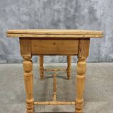 Antique pine table, folding and rotating