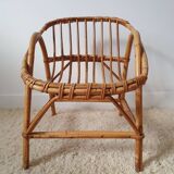 Children's rattan basket armchair