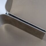 Xavier Feal brushed steel round mirror, 1970s