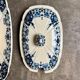 Sauceboat with lid Gien in blue ironstone, "Blue Ibis" service