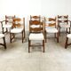 Vintage brutalist dining chairs, set of 8 - 1960s