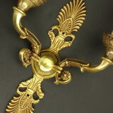 Paire d'appliques, palmettes, style empire Lucien Gau, Paris