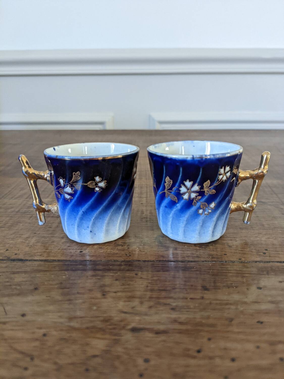 Two Luneville coffee cups