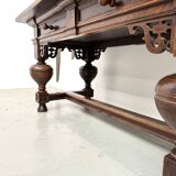 Neo-Renaissance desk in solid oak, circa 1900