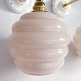 Swan neck and glass globe wall lights