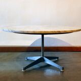 Round coffee table with marble top