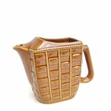 Ceramic pitcher decoration wicker style braided