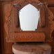 Vintage oak entrance mirror and its brushes - 1940s / 1950s