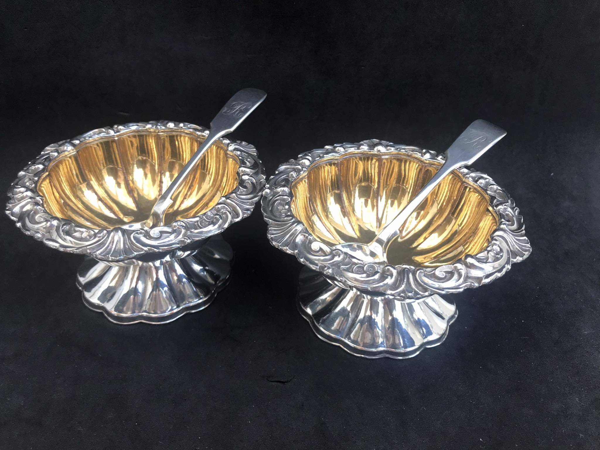 Antique English salt and pepper shakers