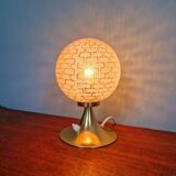 Space Age brass and textured glass table lamp, 1970s