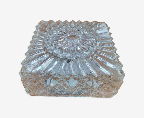 Plafonnier carré en verre moulé