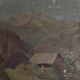 Painting oil on panel landscape mountains early twentieth