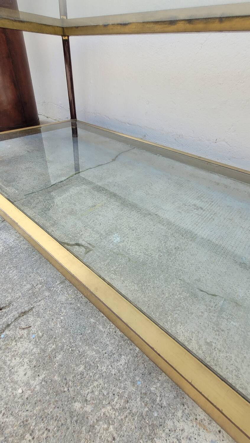 Jansen style brass designer coffee table - 1970s