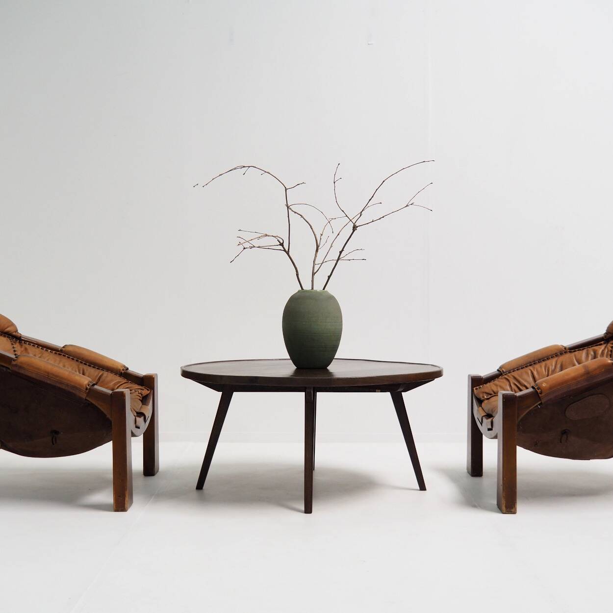 Rural Coffee Table with Contemporary Architecture, Solid Wenge Wood