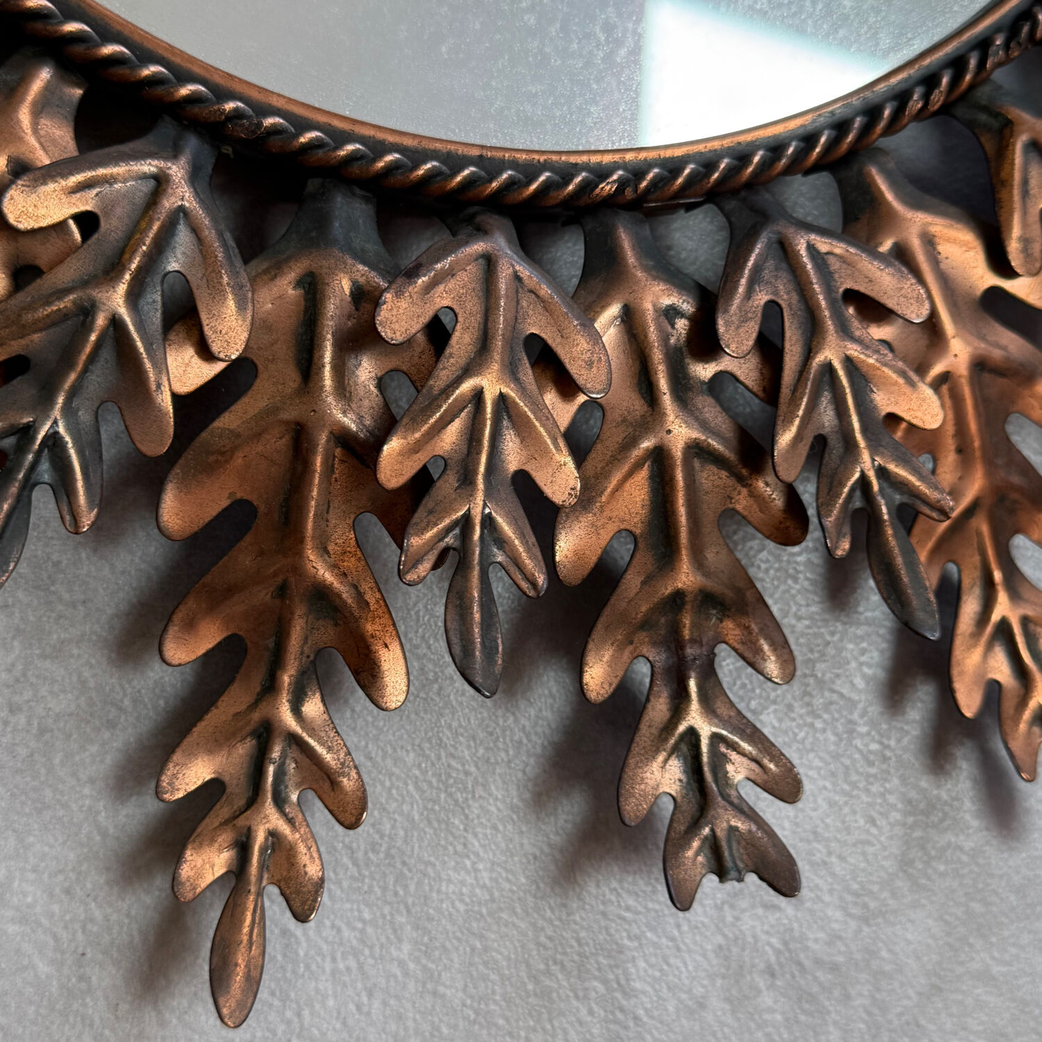 Round Sun Mirror iron from the 1950s Italy