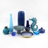 Set of 10 glass and ceramic vintage objects