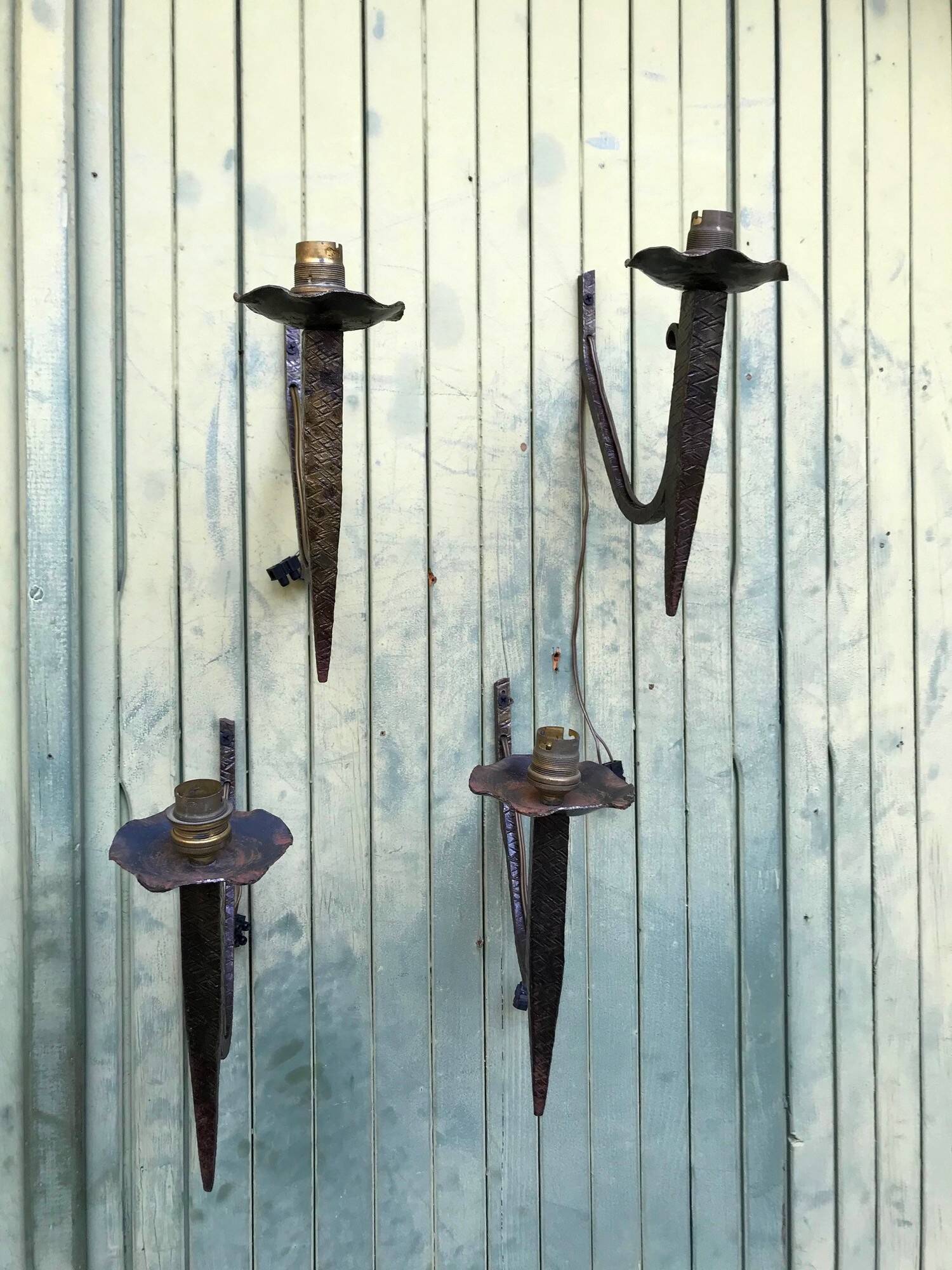 Wrought iron wall lights