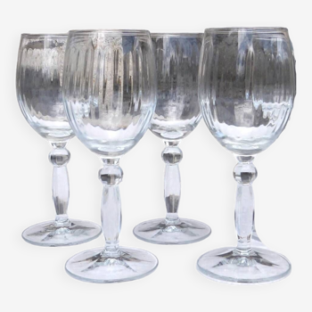 Set de 4 verres à vin, verre tourbillonnant