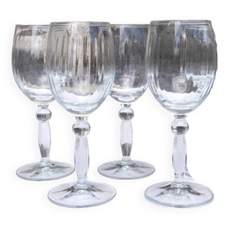 Set de 4 verres à vin, verre tourbillonnant