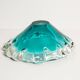 Blue aqua crystal glass bowl, mid-century, Italy, 1970s.