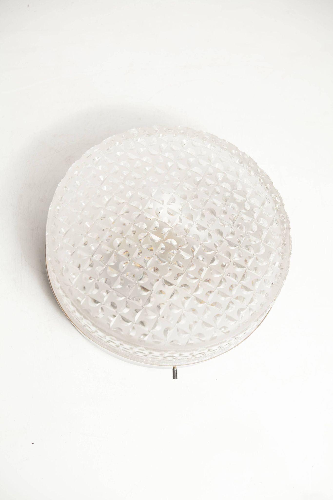 S+ Megal round ceiling light in black and opaque Swiss machined glass 90