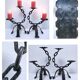 Pair of brutalist 60s metal chain candle holders