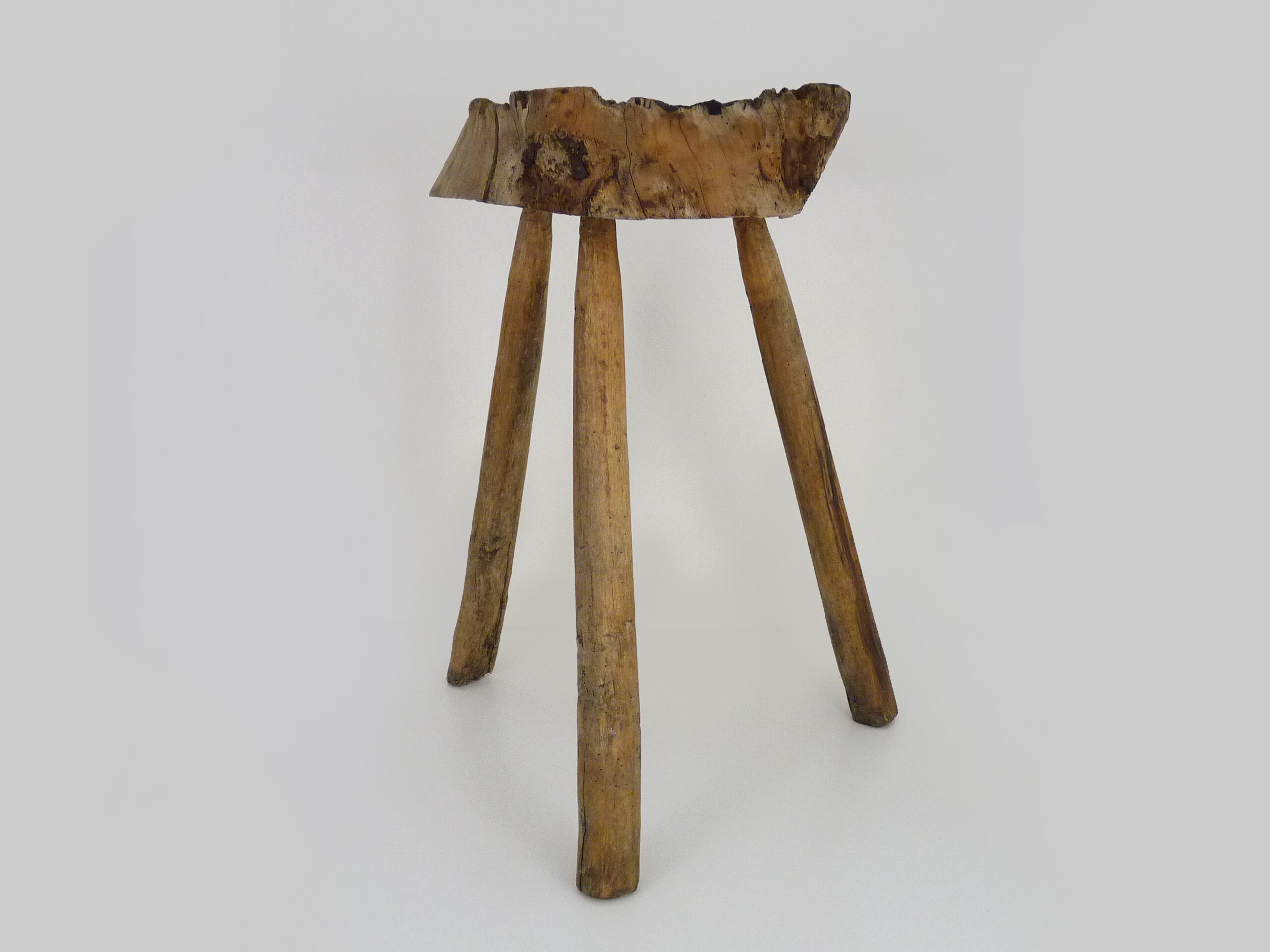 Old wooden tripod stool, 1960s