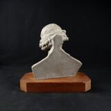 Terracotta bust of the smiling angel from Reims Cathedral with base