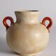 Art Deco Ceramic Beige Vase with Red Handles by Anna-Lisa Thomson, Upsala Ekeby