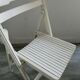 Chaise pliante en bois patine crème des années 70