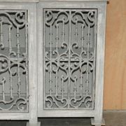 Vintage sideboard with wrought iron doors