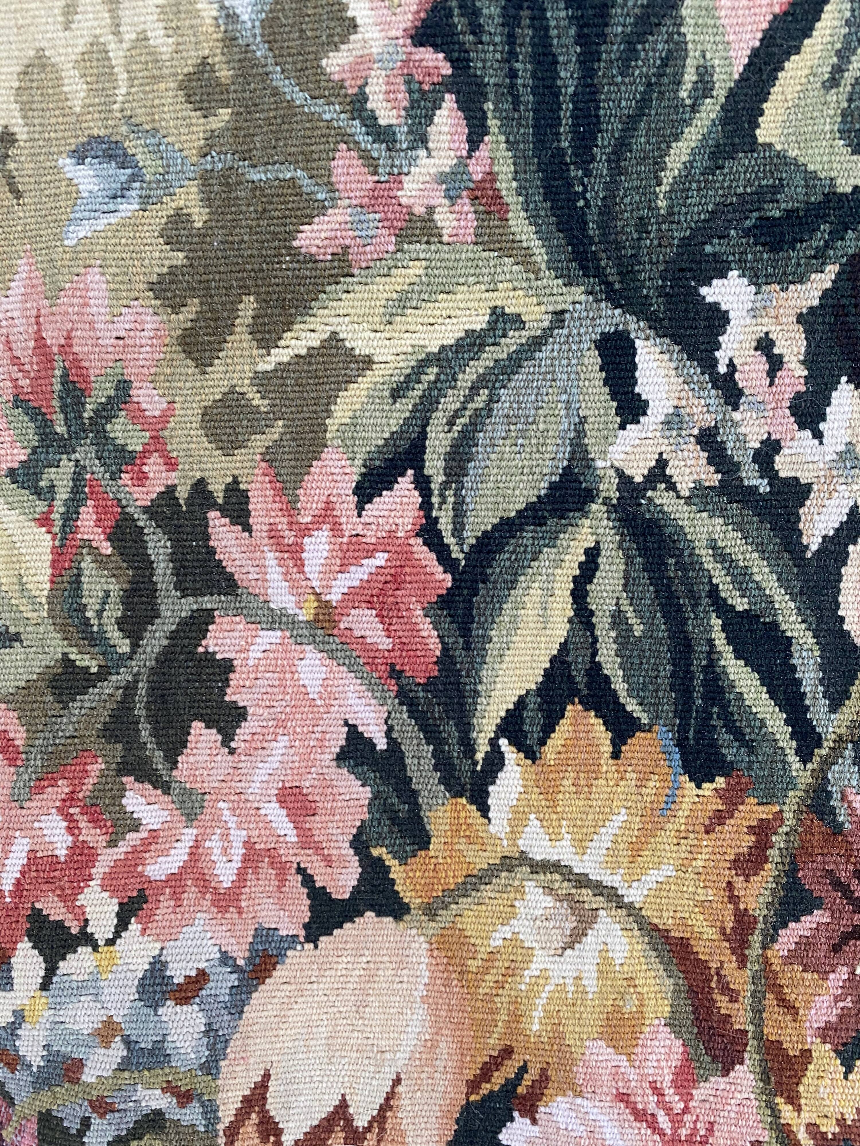 Handmade aubusson vintage tapestry 116x149 cm