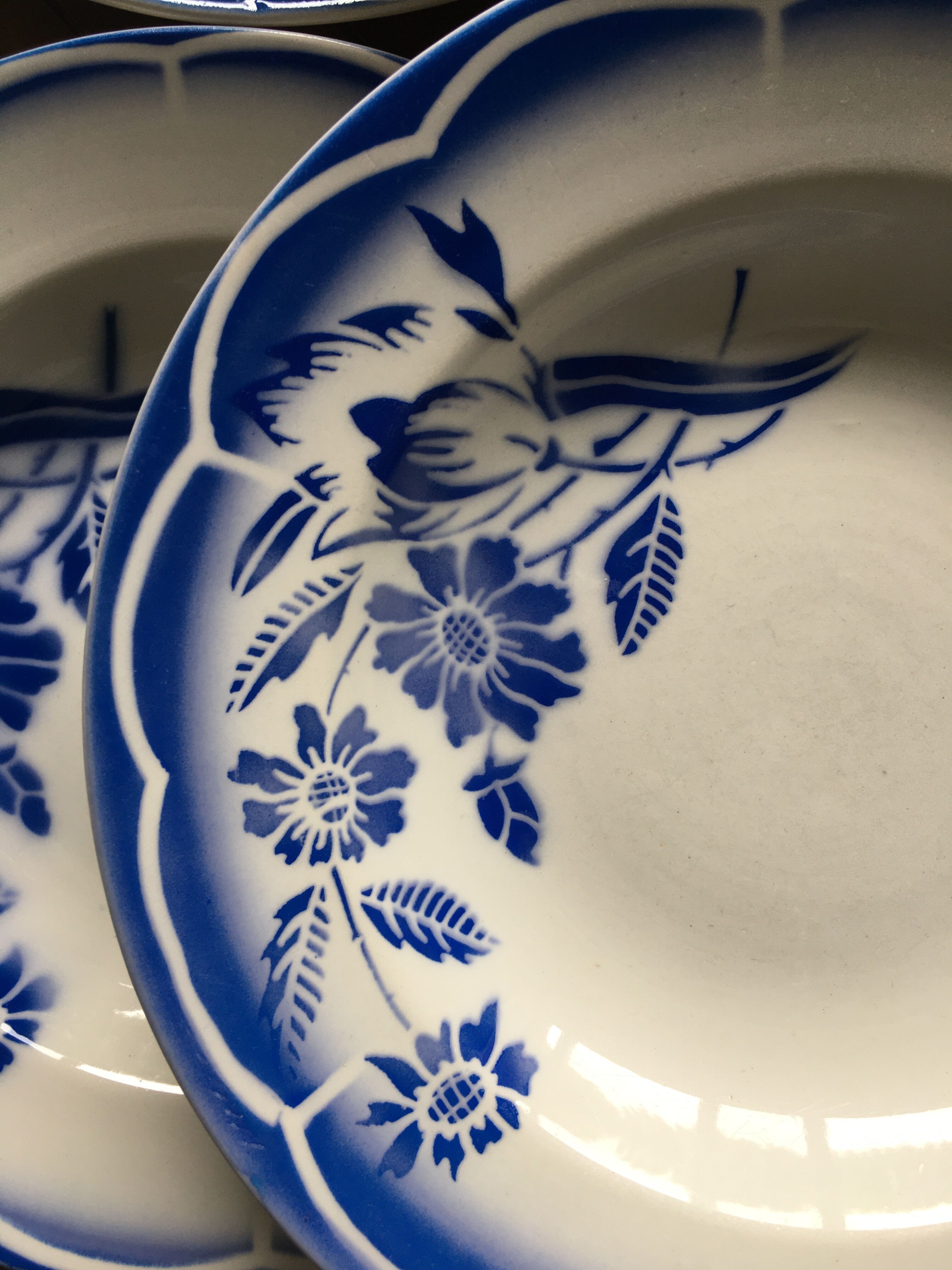 6 hollow plates Sarreguemines Model André