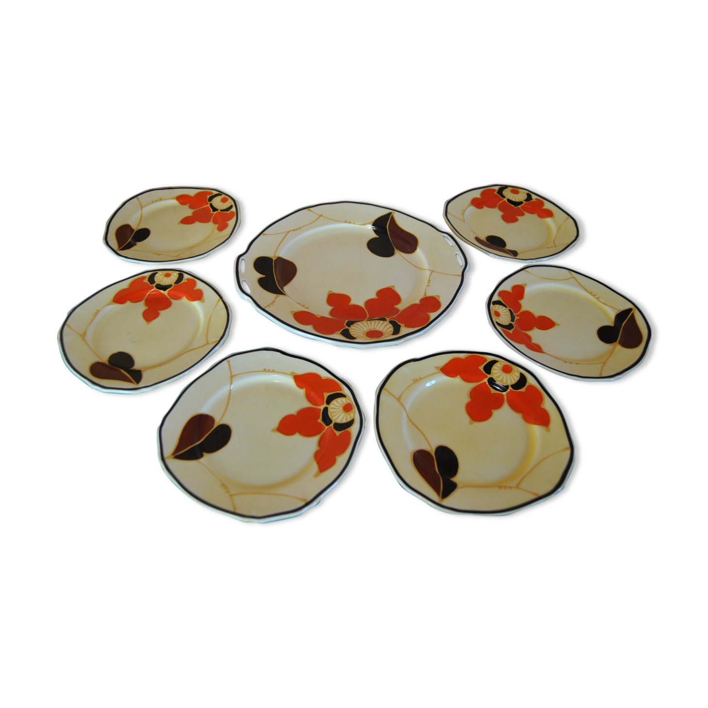 Hand-painted cake set 1960s/70s
