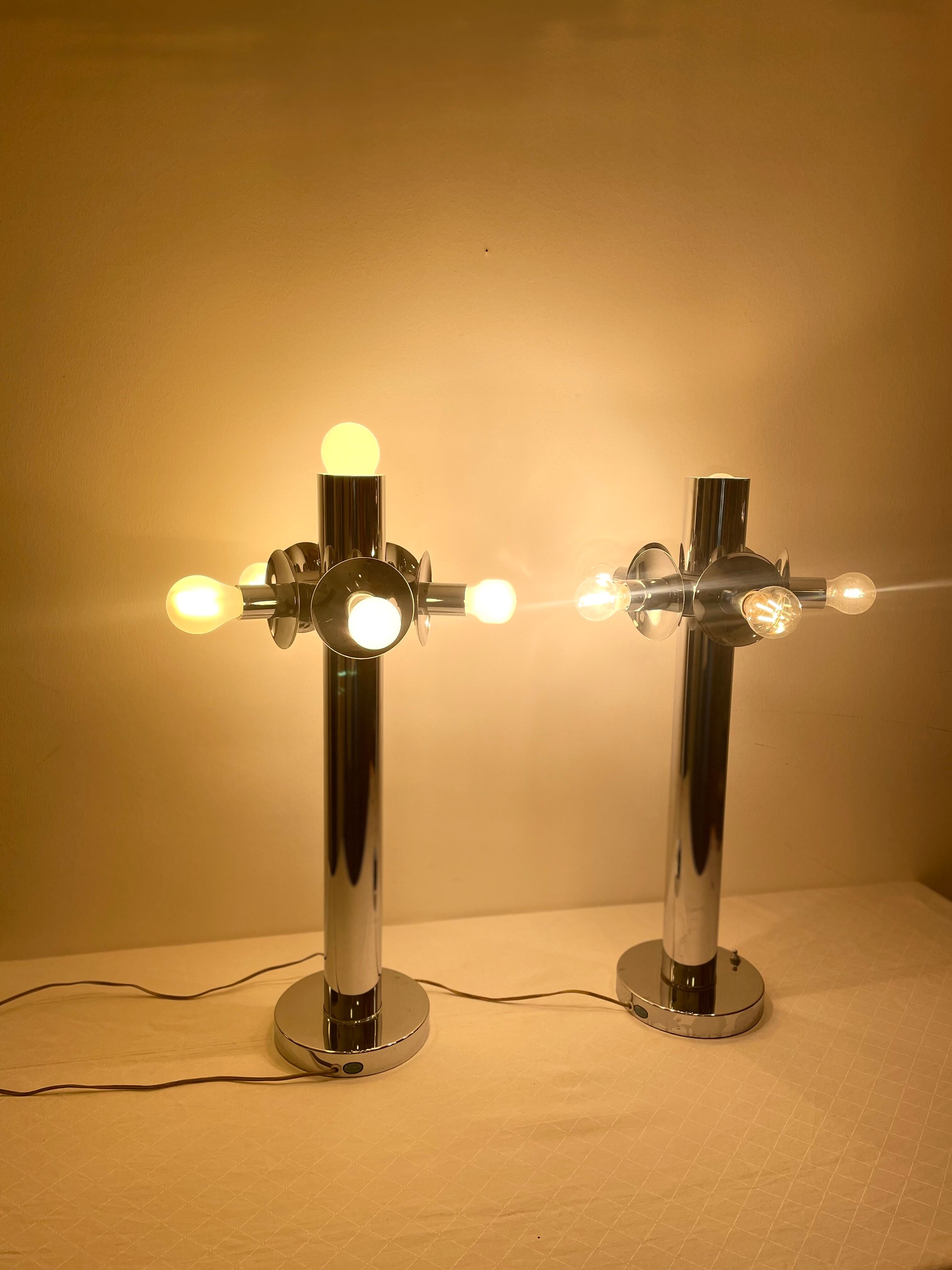 Large pair of Space Age lamps