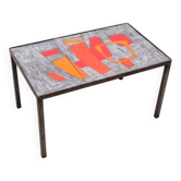 Table basse de robert et jean cloutier en pierre de lave émaillé, 1960
