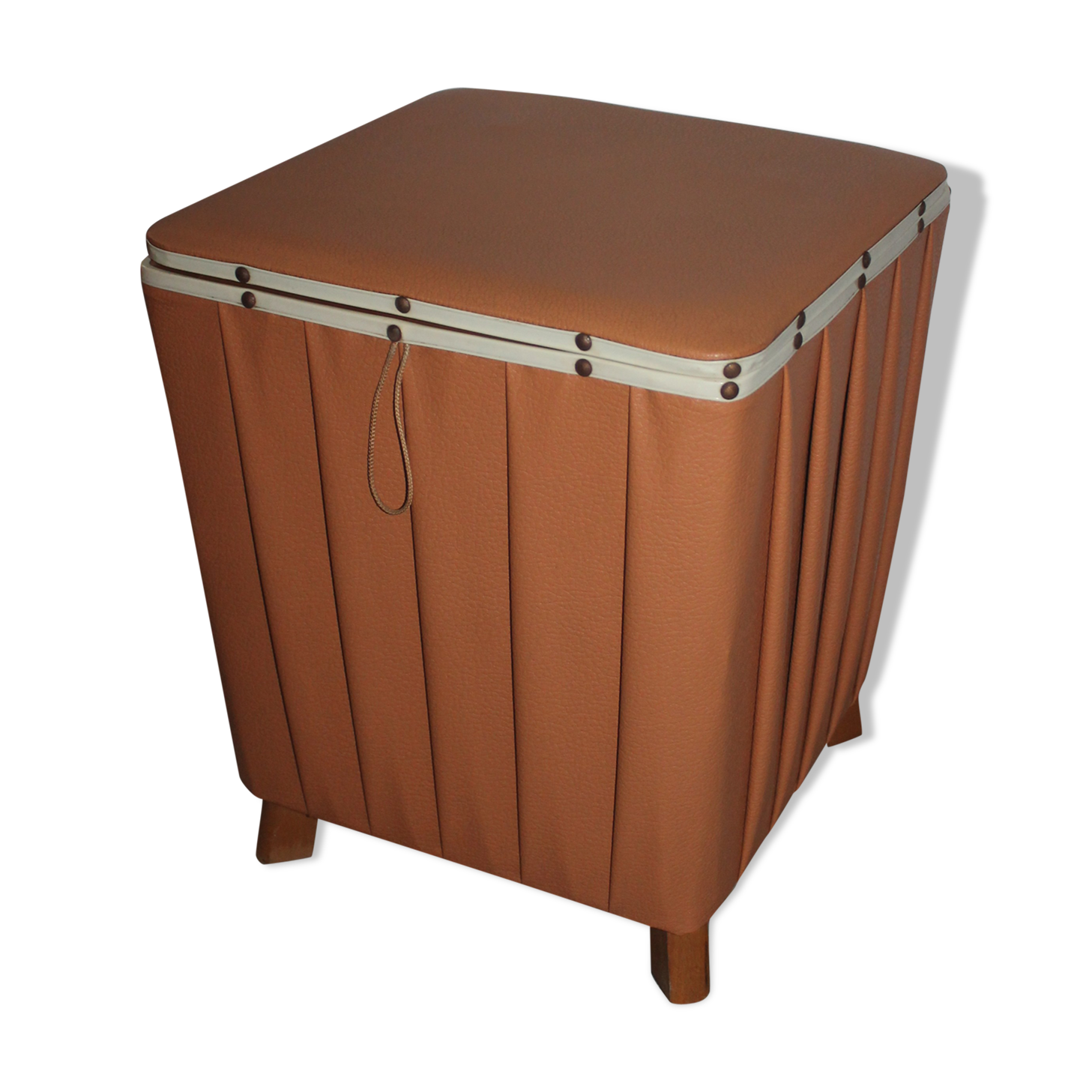 Pouf coffre en skai des années 60